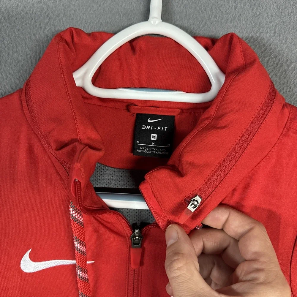 Nike Team Training Jacket Womens Medium Red Czech Republic Ceska Full Zip Sports